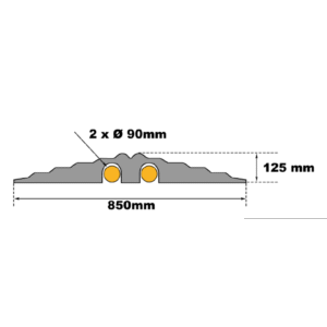 PROTÈGE CÂBLES & TUYAUX - 2 CANAUX Ø90 - 40T
