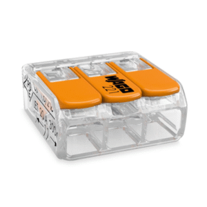 BORNE DE CONNEXION SOUPLE WAGO - 3 TROUS - 3X4MM² - 50 PIÈCES