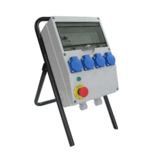 COFFRET D'ÉTAGE SUR PIED 40A - ALIMENTATION TRIPHASÉE - 4 SOCLES DE PRISE MONOPHASÉS 2P+T