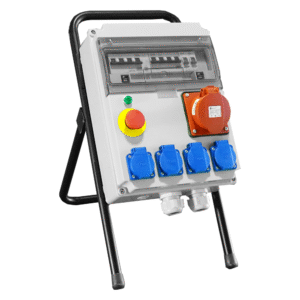 COFFRET D'ÉTAGE SUR PIED 40A - 1 SOCLE DE PRISE 32A 3P+T - 4 SOCLES DE PRISE MONOPHASÉS 2P+T AVEC PIED