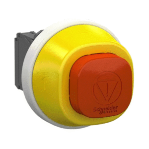 BOUTON D'ARRÊT D'URGENCE LUMINEUX PLASTIQUE - Ø22 - 24V - CONTACT O+F (TOURNER POUR DÉVERROUILLER)