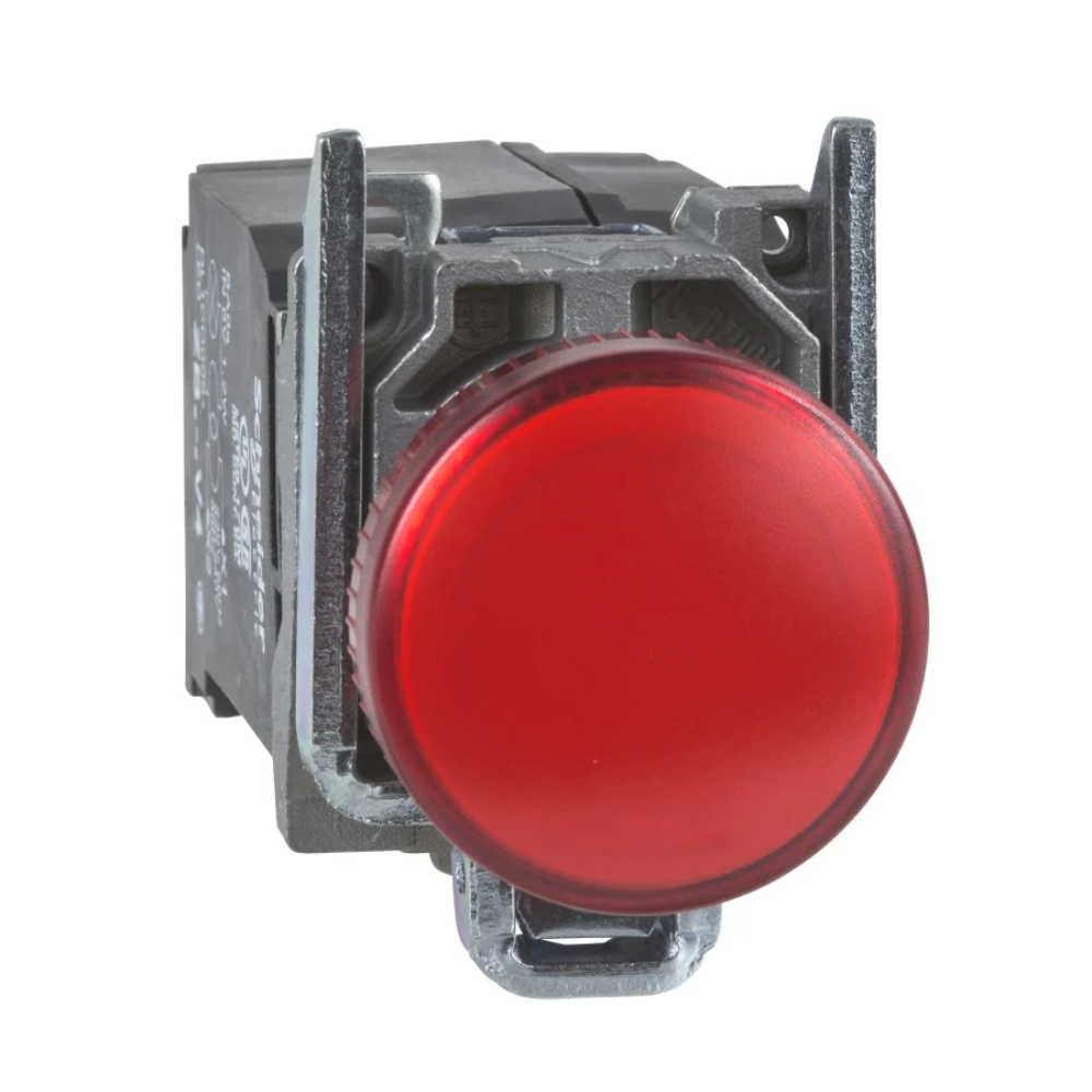 VOYANT MÉTALLIQUE LUMINEUX - ROUGE À LED DÉPASSANT - Ø22