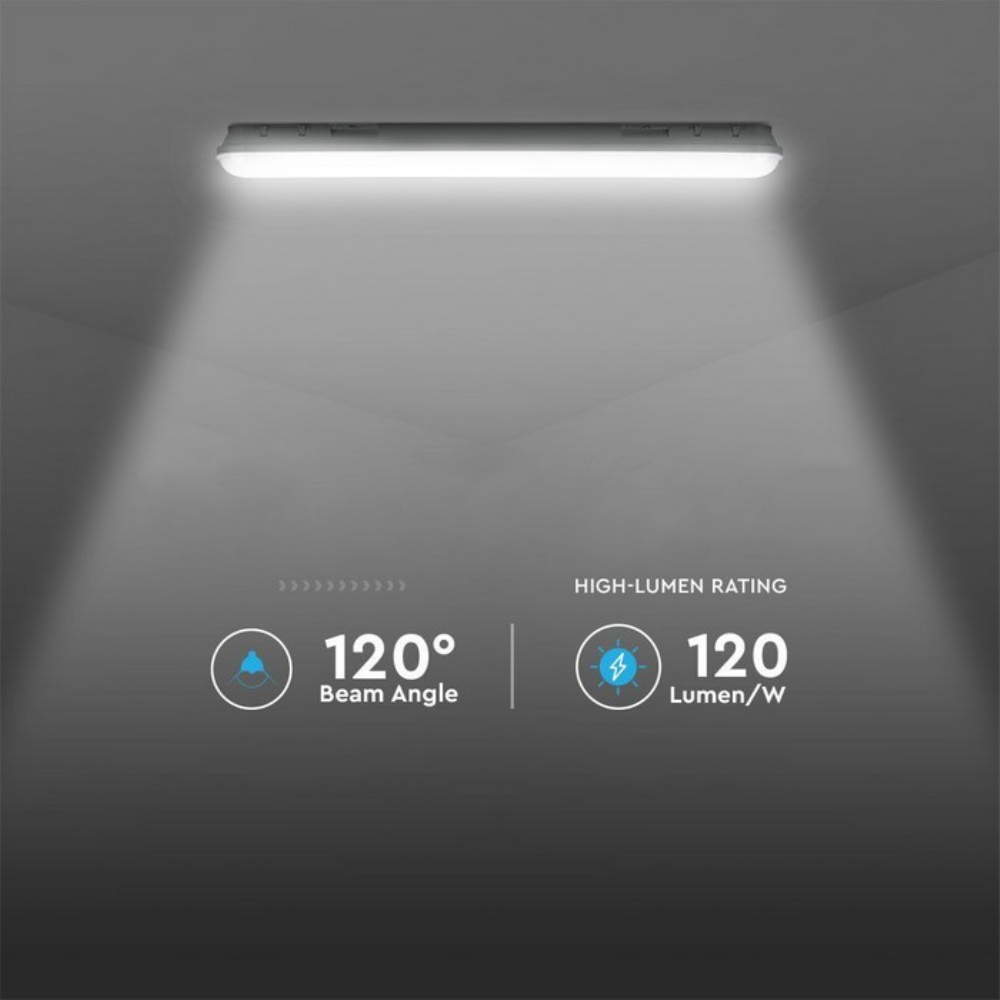 RÉGLETTE LED ÉTANCHE SECOURUE - 36W - 1,20ML - 4000K - IP65 – Image 2
